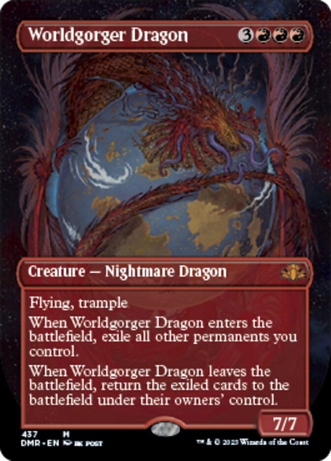 Worldgorger Dragon (Borderless Alternate Art) [Dominaria Remastered] | Exor Games Bridgewater