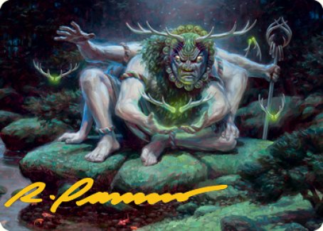 Myojin of Towering Might Art Card (Gold-Stamped Signature) [Kamigawa: Neon Dynasty Art Series] | Exor Games Bridgewater