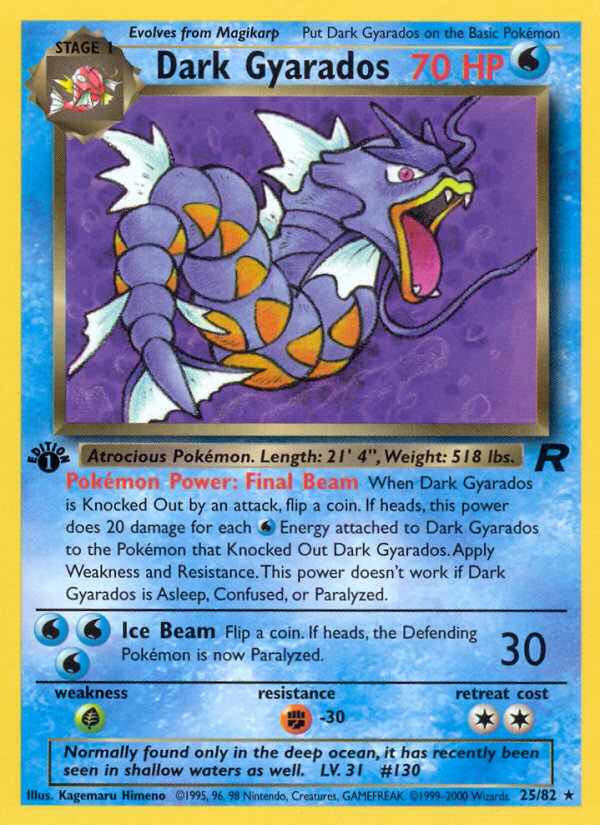 Dark Gyarados (25/82) [Team Rocket 1st Edition] | Exor Games Bridgewater