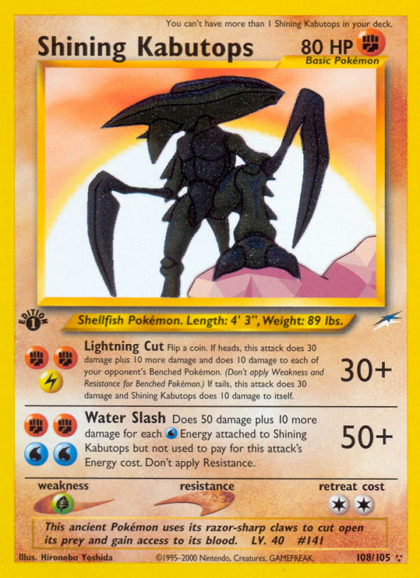 Shining Kabutops (108/105) [Neo Destiny 1st Edition] | Exor Games Bridgewater