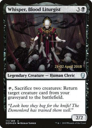 Whisper, Blood Liturgist [Dominaria Promos] | Exor Games Bridgewater