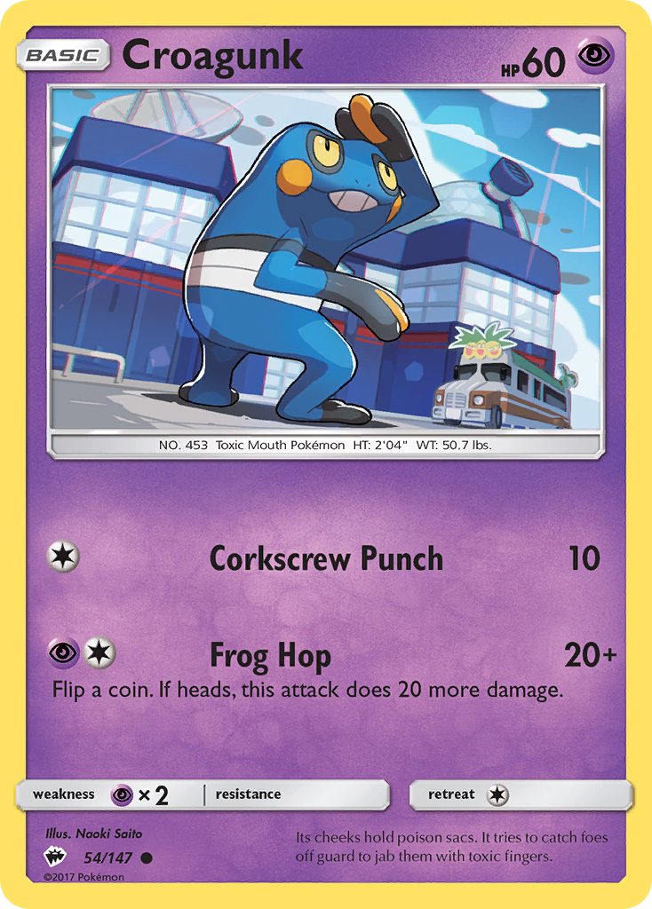 Croagunk (54/147) [Sun & Moon: Burning Shadows] | Exor Games Bridgewater