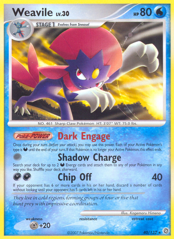 Weavile (40/132) [Diamond & Pearl: Secret Wonders] | Exor Games Bridgewater