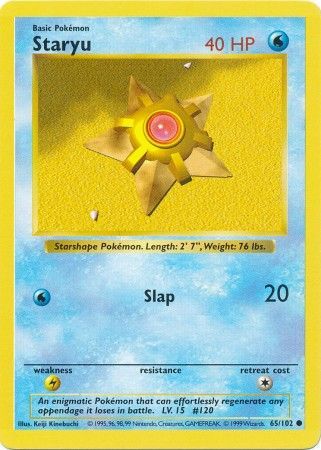 Staryu (65/102) [Base Set Shadowless Unlimited] | Exor Games Bridgewater