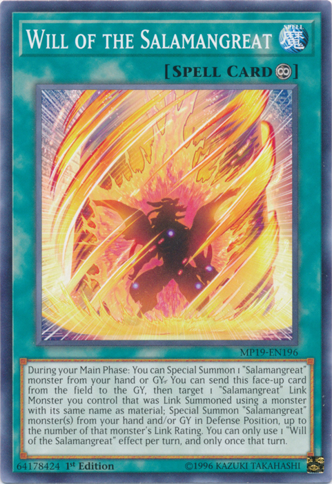Will of the Salamangreat [MP19-EN196] Common | Exor Games Bridgewater