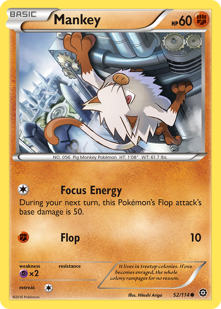 Mankey (52/114) [XY: Steam Siege] | Exor Games Bridgewater