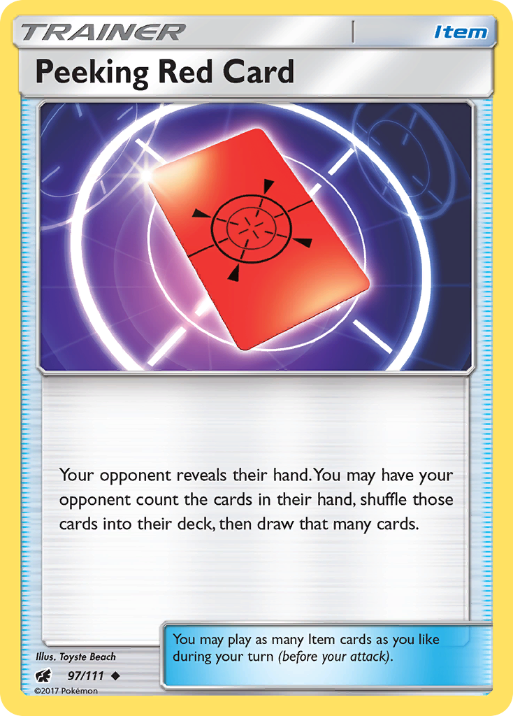 Peeking Red Card (97/111) [Sun & Moon: Crimson Invasion] | Exor Games Bridgewater