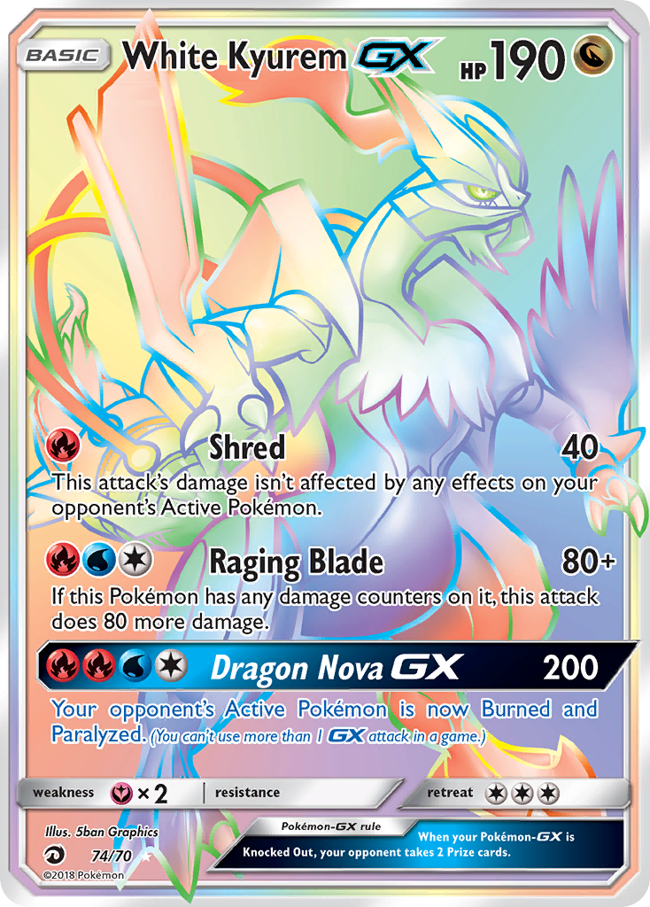 White Kyurem GX (74/70) [Sun & Moon: Dragon Majesty] | Exor Games Bridgewater