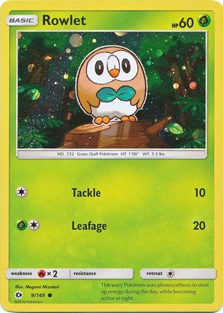 Rowlet (9/149) (Cosmos Holo) [Sun & Moon: Base Set] | Exor Games Bridgewater