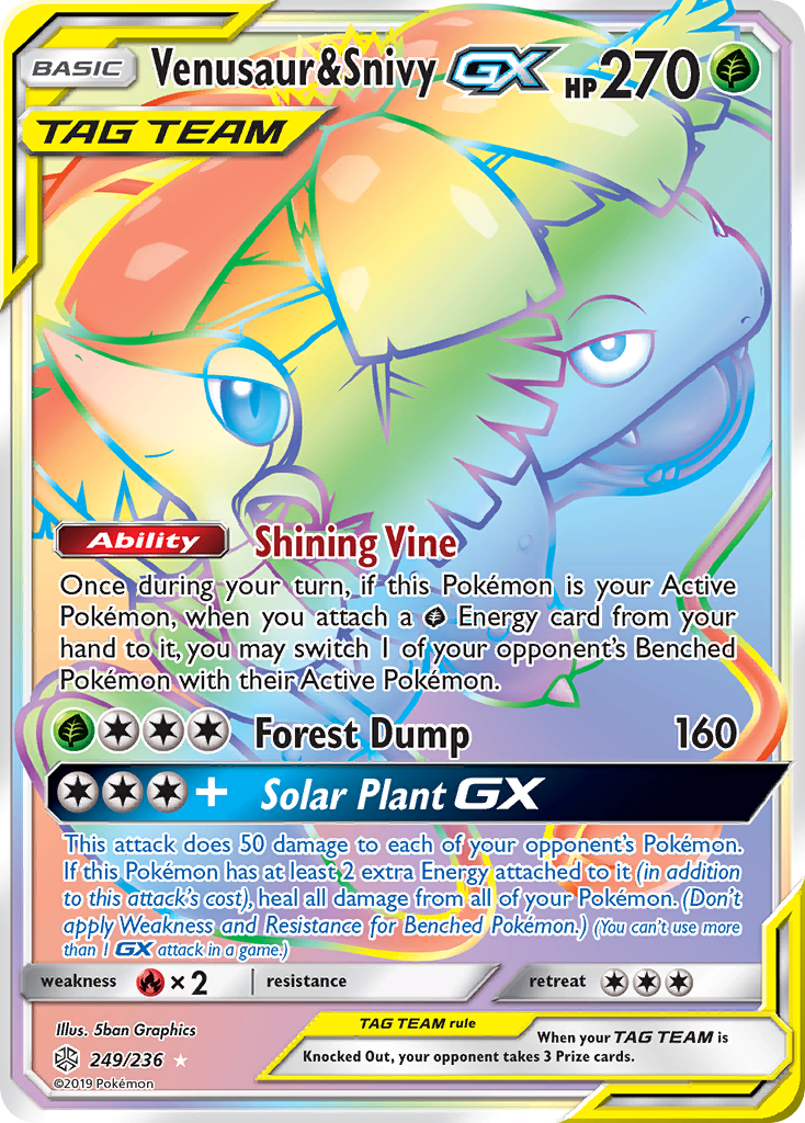 Venusaur & Snivy GX (249/236) [Sun & Moon: Cosmic Eclipse] | Exor Games Bridgewater