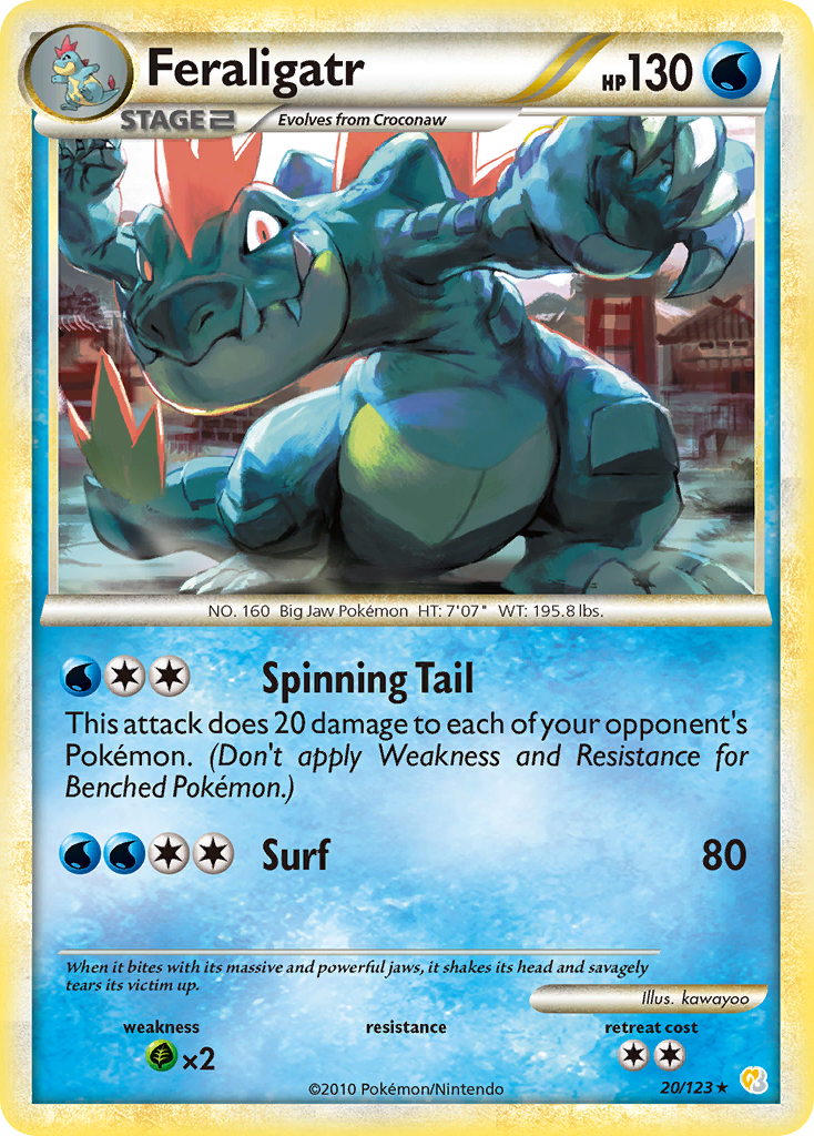 Feraligatr (20/123) [HeartGold & SoulSilver: Base Set] | Exor Games Bridgewater