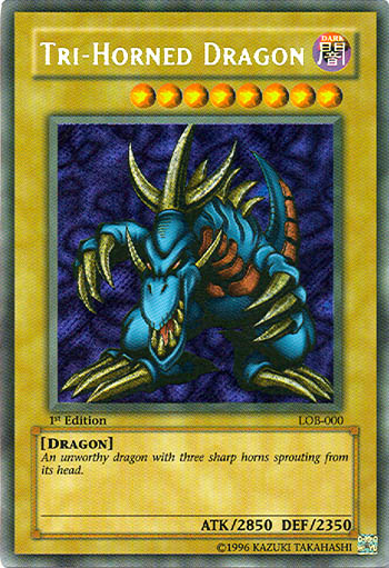 Tri-Horned Dragon [LOB-000] Secret Rare | Exor Games Bridgewater