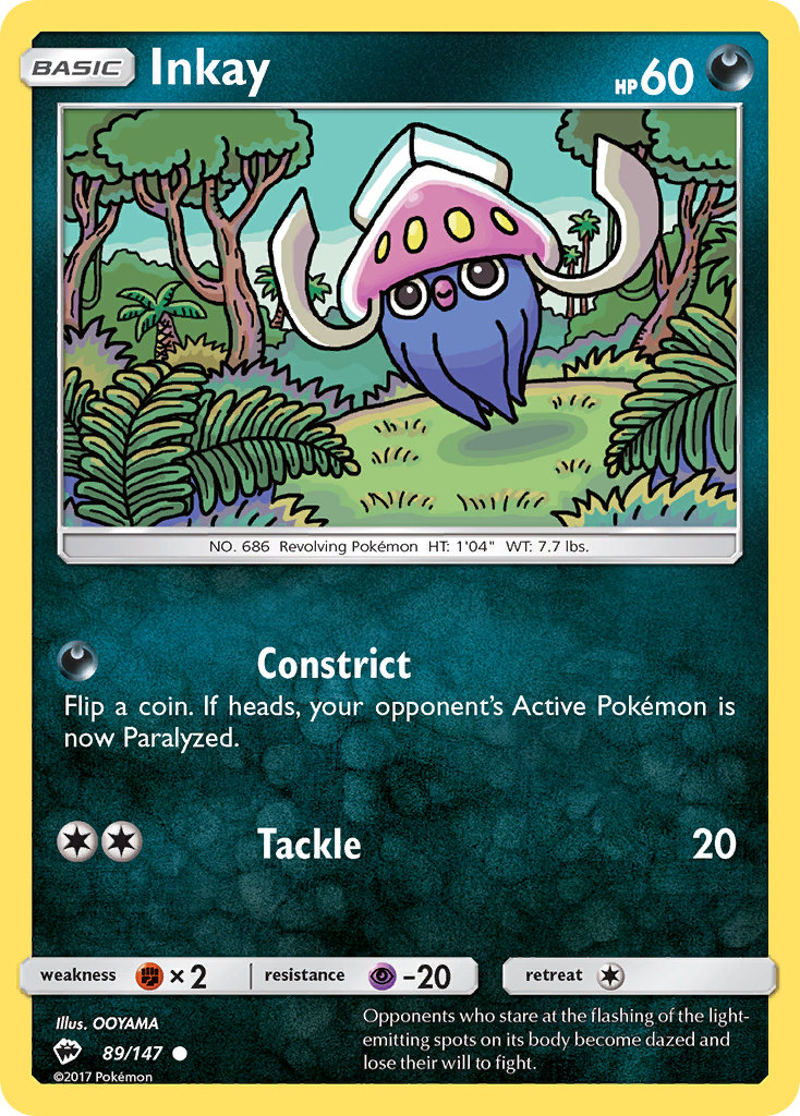 Inkay (89/147) [Sun & Moon: Burning Shadows] | Exor Games Bridgewater