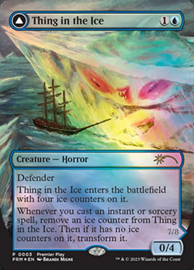 Thing in the Ice // Awoken Horror (Borderless Alternate Art) [Regional Championship Qualifiers 2023] | Exor Games Bridgewater