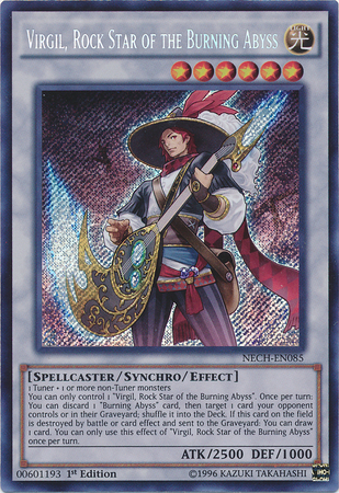 Virgil, Rock Star of the Burning Abyss [NECH-EN085] Secret Rare | Exor Games Bridgewater