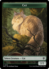 Drake // Cat Double-Sided Token [Murders at Karlov Manor Commander Tokens] | Exor Games Bridgewater