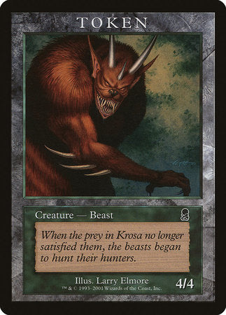 Beast Token (Odyssey) [Magic Player Rewards 2001] | Exor Games Bridgewater