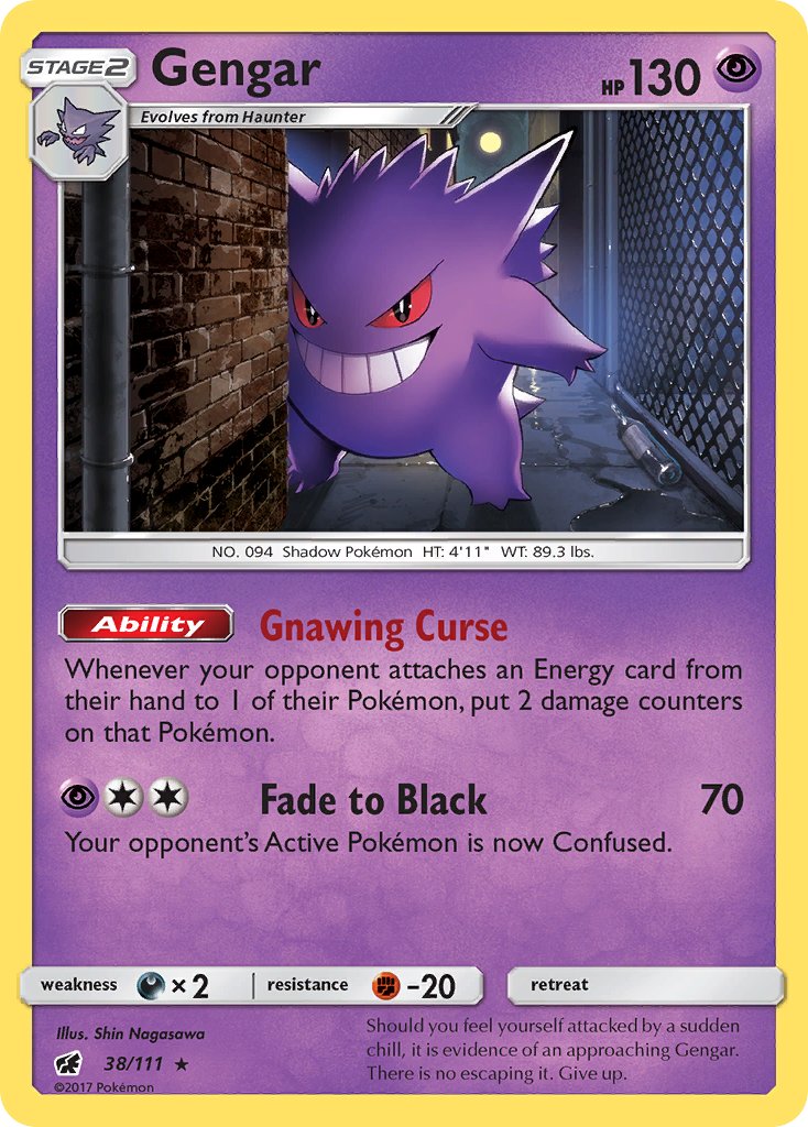 Gengar (38/111) (Prerelease Kit Exclusive) (Theme Deck Exclusive) [Sun & Moon: Crimson Invasion] | Exor Games Bridgewater