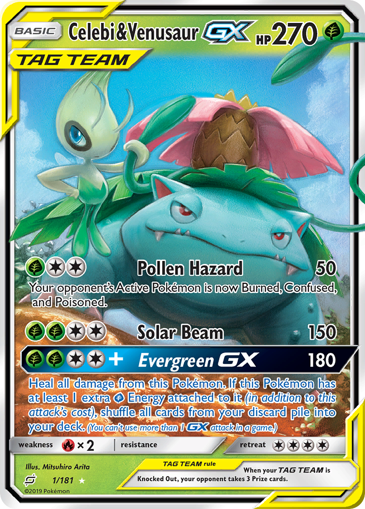 Celebi & Venusaur GX (1/181) [Sun & Moon: Team Up] | Exor Games Bridgewater