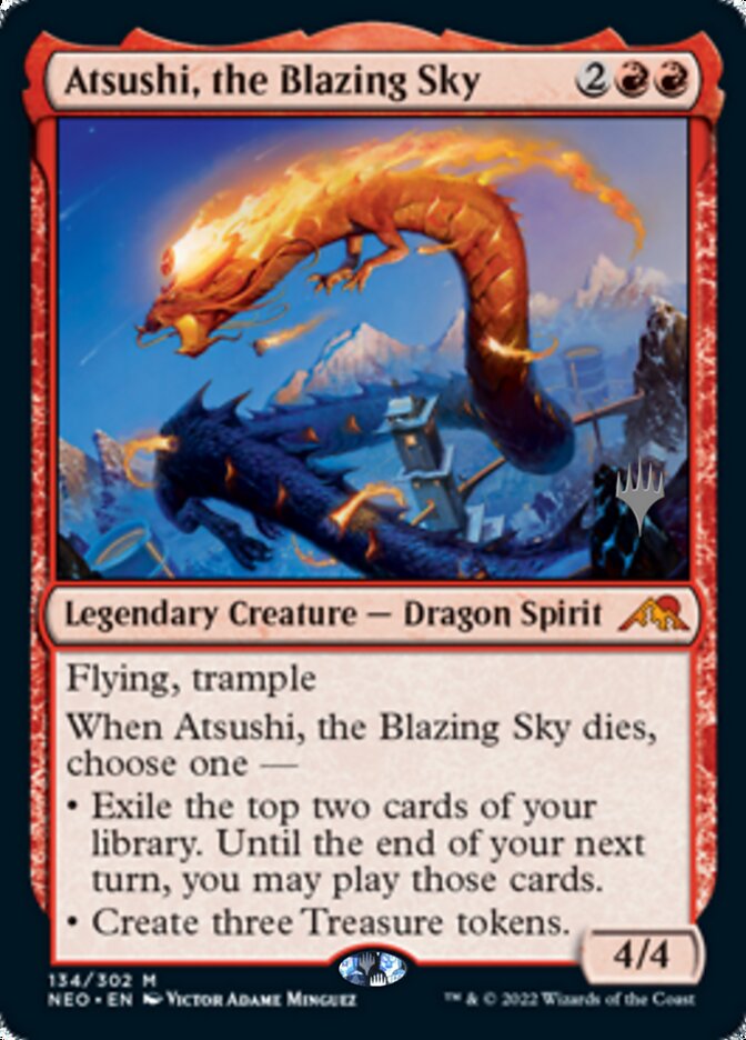 Atsushi, the Blazing Sky (Promo Pack) [Kamigawa: Neon Dynasty Promos] | Exor Games Bridgewater