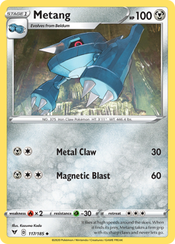 Metang (117/185) [Sword & Shield: Vivid Voltage] | Exor Games Bridgewater