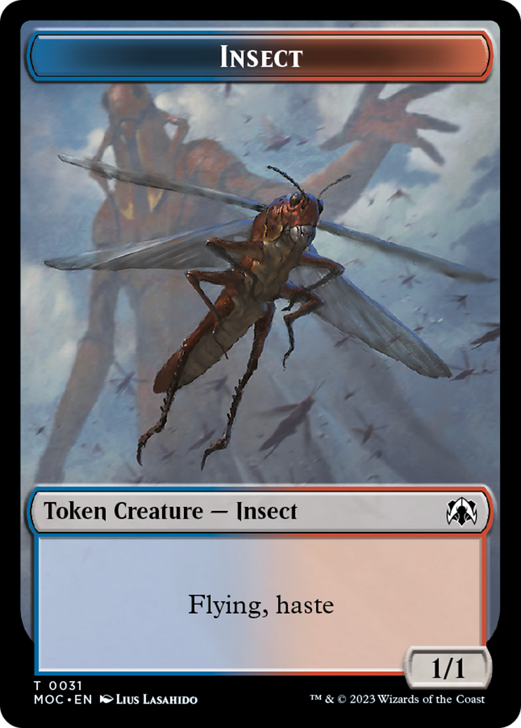 Soldier // Insect Double-Sided Token [March of the Machine Commander Tokens] | Exor Games Bridgewater