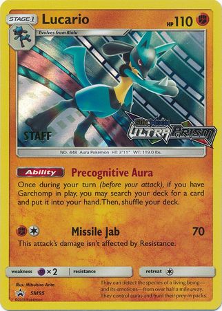 Lucario (SM95) (Staff Prerelease Promo) [Sun & Moon: Black Star Promos] | Exor Games Bridgewater