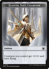 Warrior // Elspeth, Sun's Champion Emblem Double-Sided Token [March of the Machine Commander Tokens] | Exor Games Bridgewater