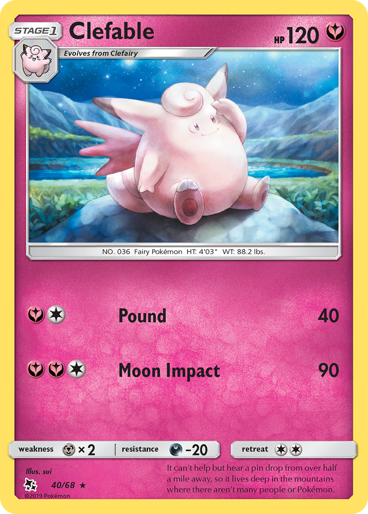 Clefable (40/68) [Sun & Moon: Hidden Fates] | Exor Games Bridgewater