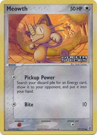 Meowth (77/113) (Stamped) [EX: Delta Species] | Exor Games Bridgewater