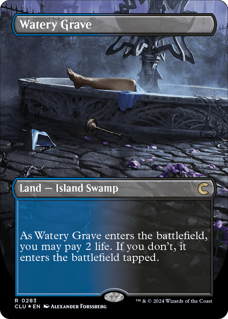 Watery Grave (Borderless) [Ravnica: Clue Edition] | Exor Games Bridgewater