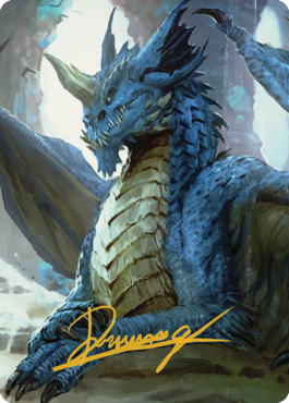 Young Blue Dragon Art Card (Gold-Stamped Signature) [Commander Legends: Battle for Baldur's Gate Art Series] | Exor Games Bridgewater