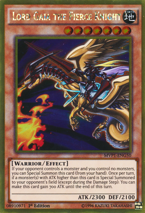 Lord Gaia the Fierce Knight [MVP1-ENG50] Gold Rare | Exor Games Bridgewater