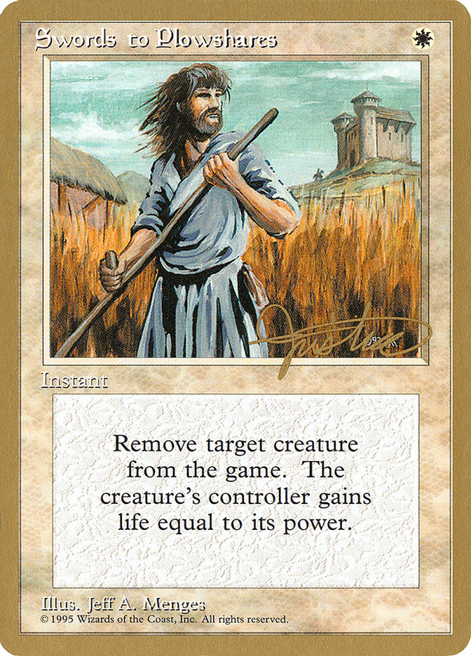 Swords to Plowshares (Mark Justice) [Pro Tour Collector Set] | Exor Games Bridgewater