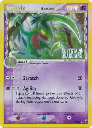 Grovyle (19/100) (Delta Species) (Stamped) [EX: Crystal Guardians] | Exor Games Bridgewater