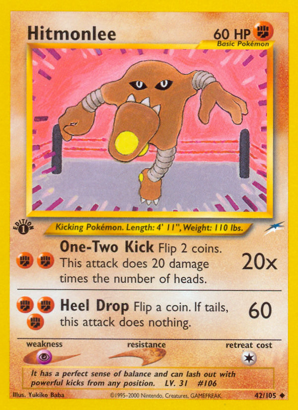 Hitmonlee (42/105) [Neo Destiny 1st Edition] | Exor Games Bridgewater