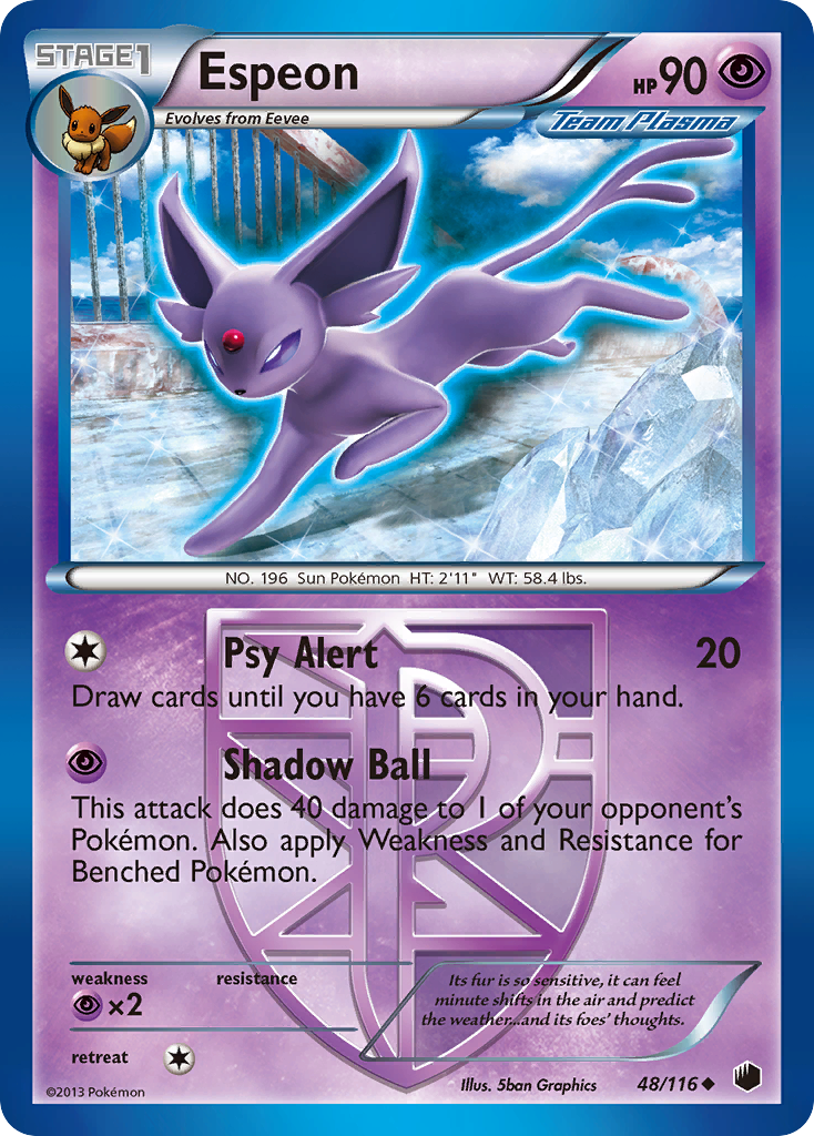 Espeon (48/116) [Black & White: Plasma Freeze] | Exor Games Bridgewater