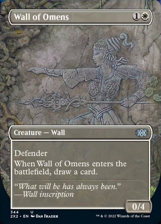 Wall of Omens (Borderless Alternate Art) [Double Masters 2022] | Exor Games Bridgewater