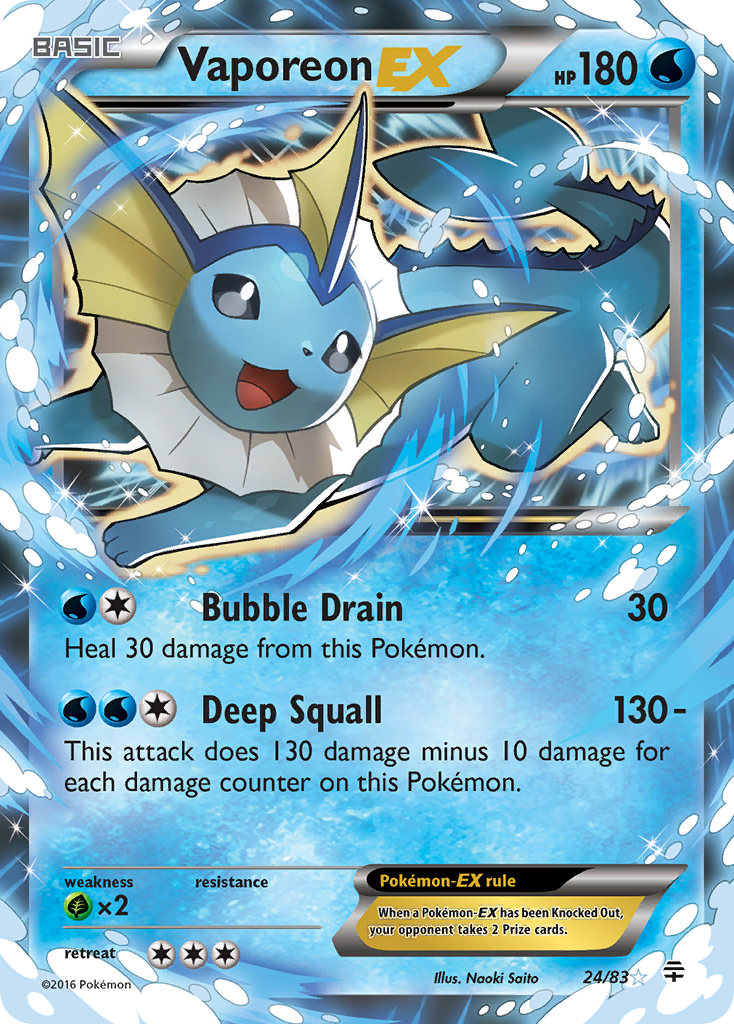 Vaporeon EX (24/83) [XY: Generations] | Exor Games Bridgewater