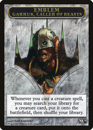 Emblem - Garruk, Caller of Beasts [Magic 2014 Tokens] | Exor Games Bridgewater