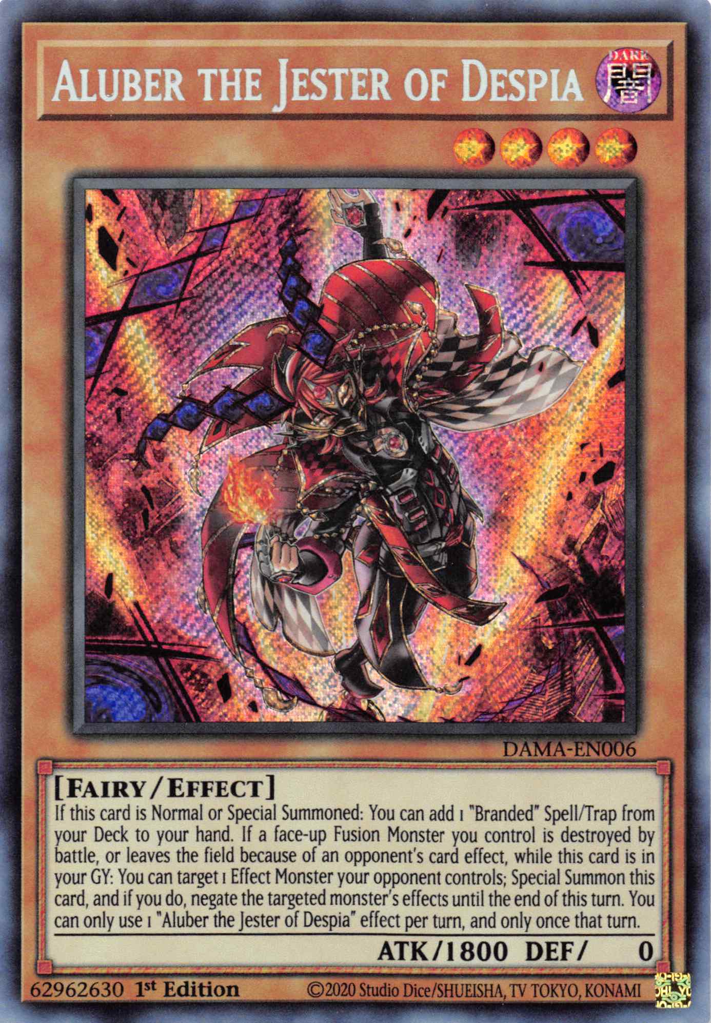 Aluber the Jester of Despia [DAMA-EN006] Secret Rare | Exor Games Bridgewater