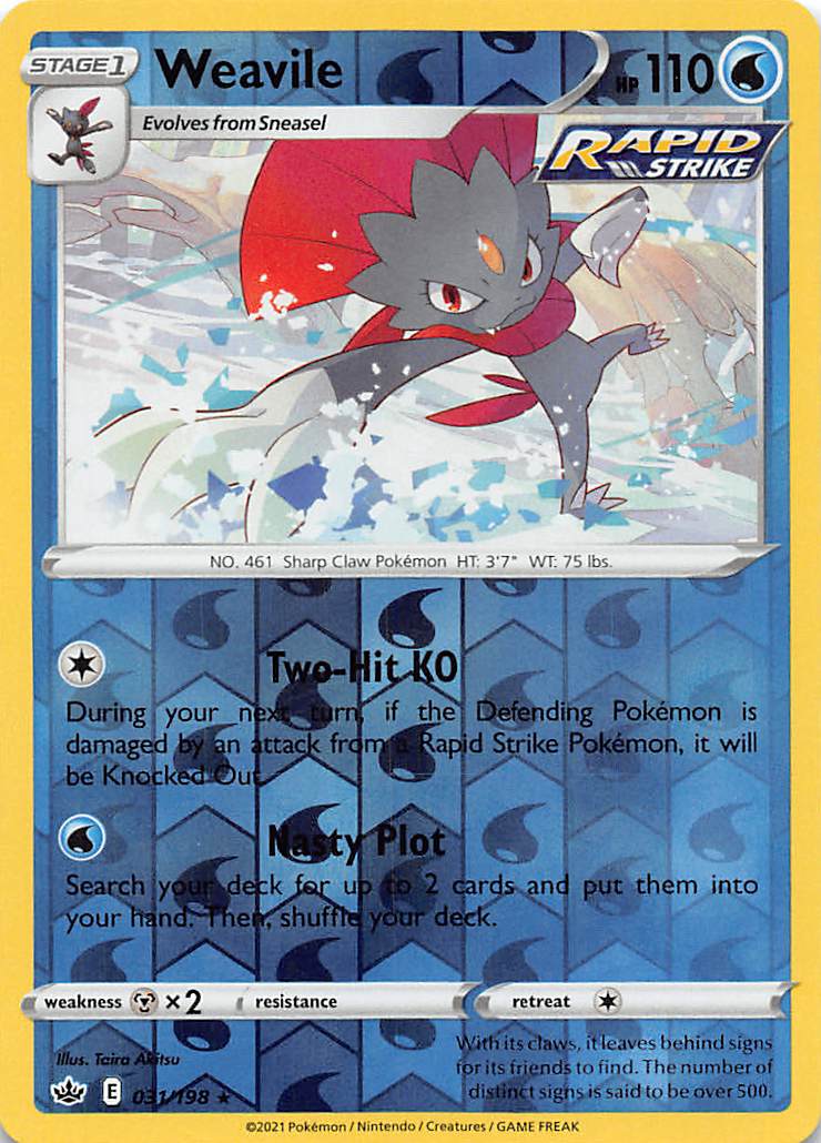 Weavile (031/198) [Sword & Shield: Chilling Reign] | Exor Games Bridgewater