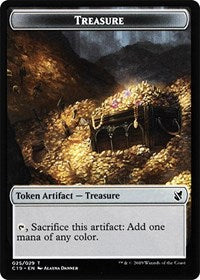 Treasure // Human Double-sided Token [Commander 2019 Tokens] | Exor Games Bridgewater
