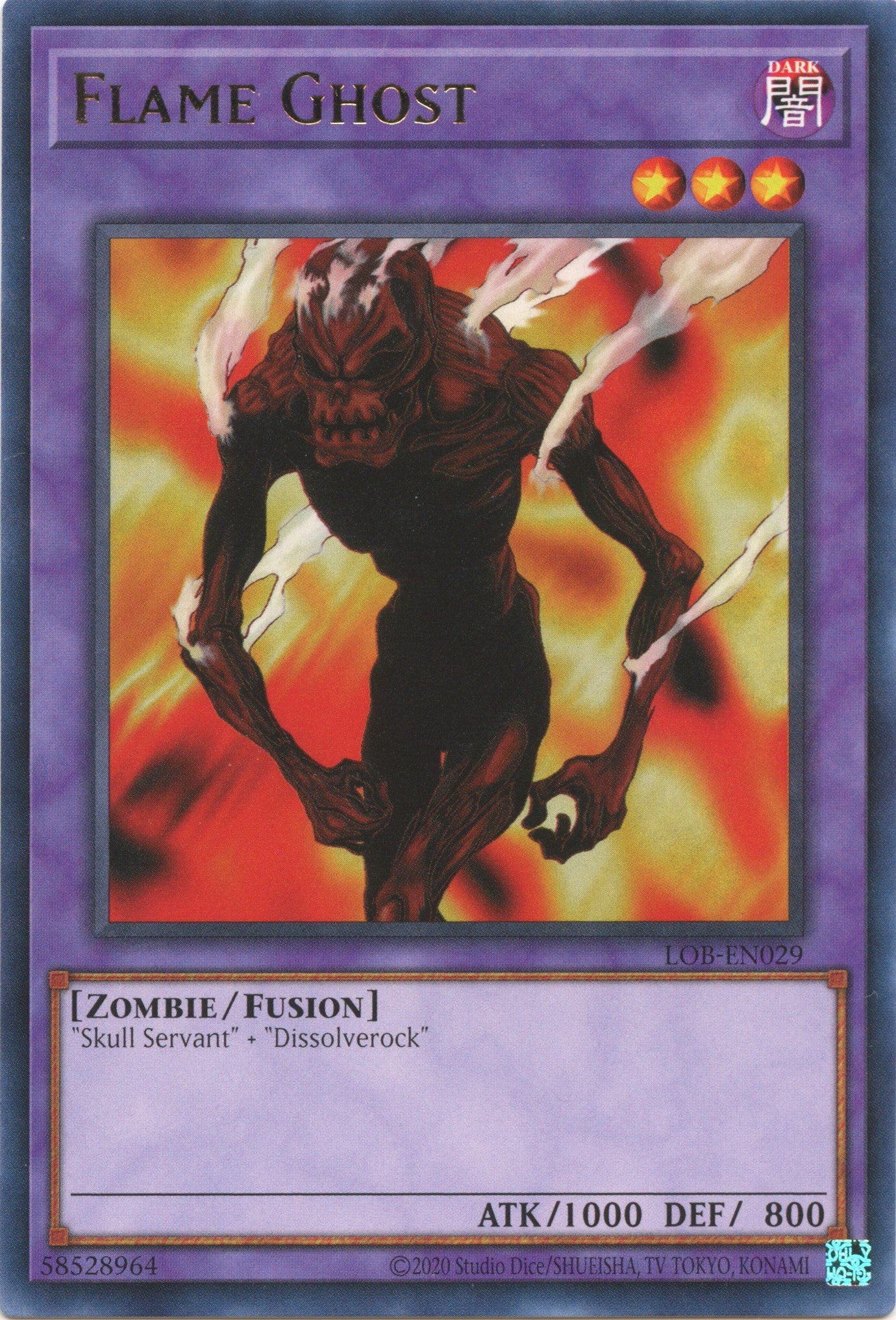 Flame Ghost (25th Anniversary) [LOB-EN029] Rare | Exor Games Bridgewater