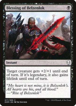 Blessing of Belzenlok [Dominaria] | Exor Games Bridgewater