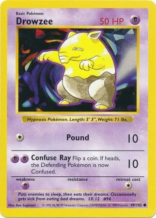 Drowzee (49/102) [Base Set Shadowless Unlimited] | Exor Games Bridgewater