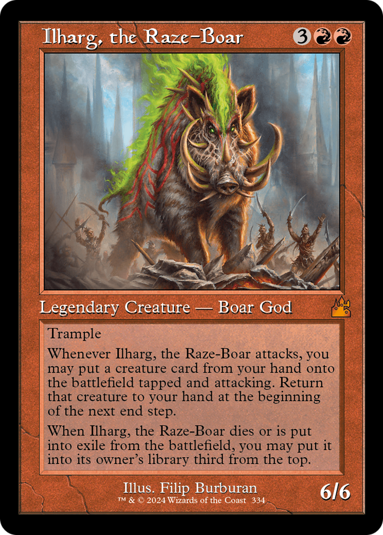 Ilharg, the Raze-Boar (Retro Frame) [Ravnica Remastered] | Exor Games Bridgewater