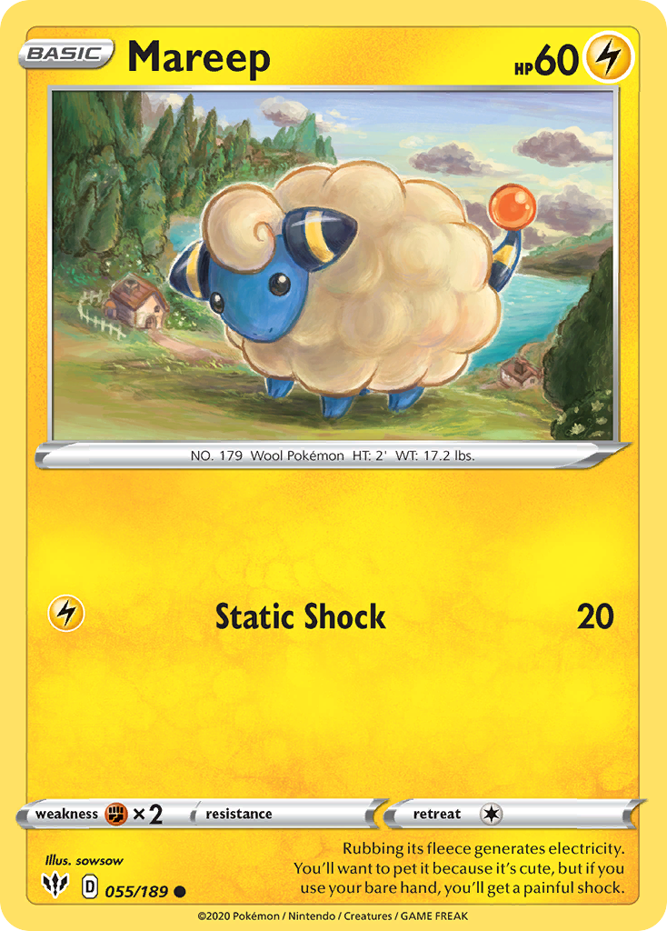 Mareep (055/189) [Sword & Shield: Darkness Ablaze] | Exor Games Bridgewater