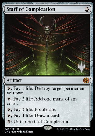 Staff of Compleation (Promo Pack) [Phyrexia: All Will Be One Promos] | Exor Games Bridgewater