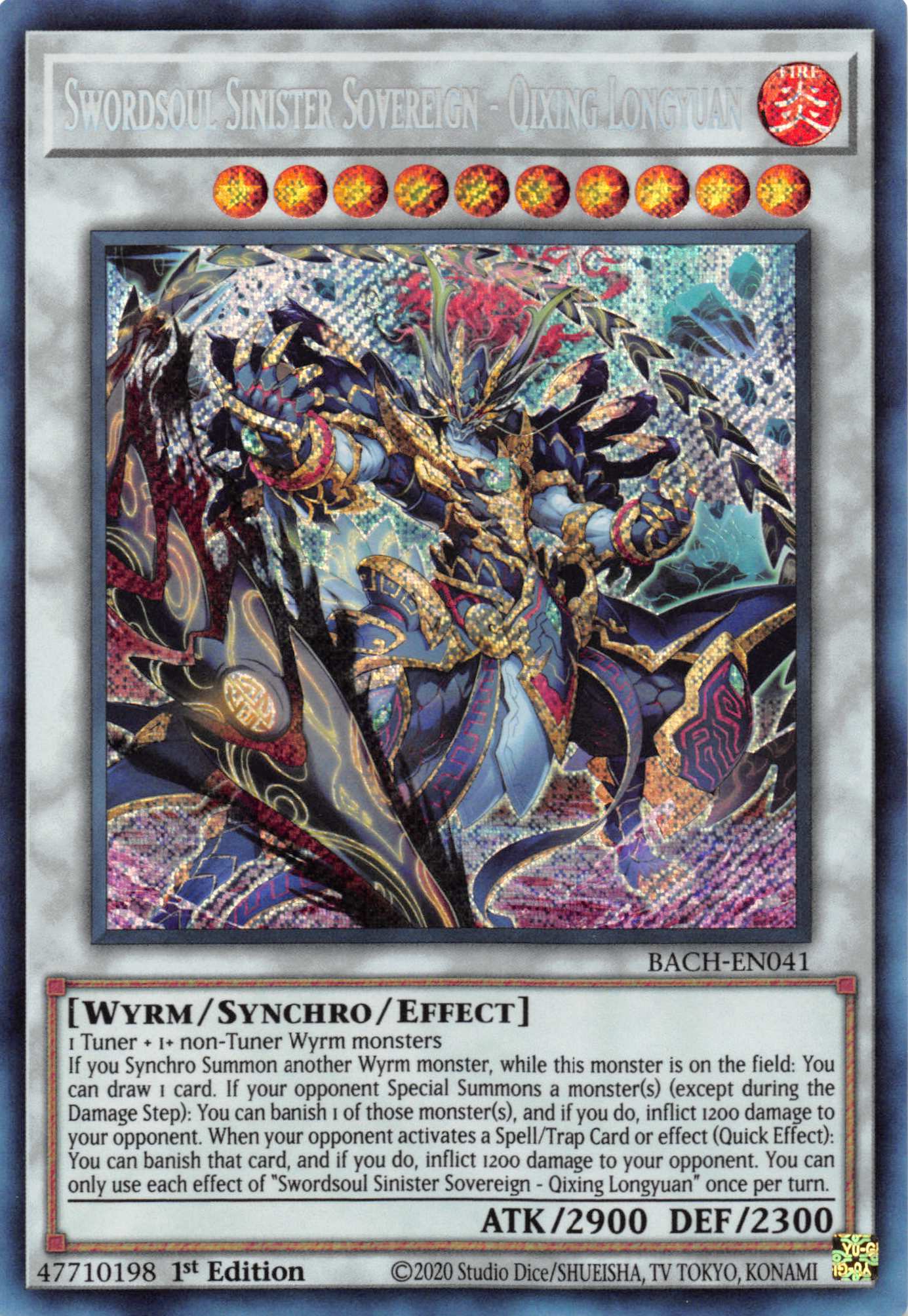 Swordsoul Sinister Sovereign - Qixing Longyuan [BACH-EN041] Secret Rare | Exor Games Bridgewater